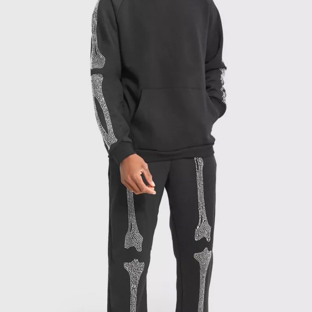 Boohoo Landon Barker Kardasian Skeleton hoodie large